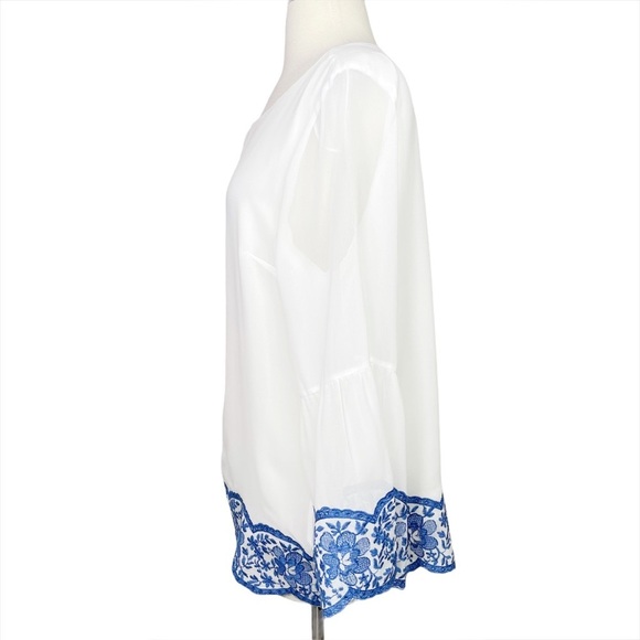 Renee C. Cate Embroidered Bell Sleeve Blouse - Picture 8 of 9